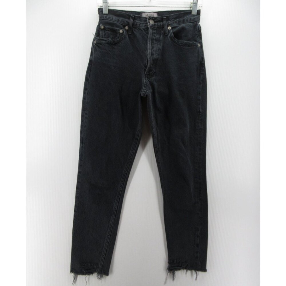 Agolde Jeans 25 Jamie Straight Distressed Raw Hem Button Fly Organic